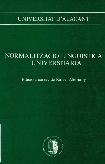Imagen de portada del libro Normalització lingüística universitària
