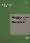 Imagen de portada del libro Comentarios ante la entrada en vigor de la Ley de régimen jurídico de las administraciones públicas y del procedimiento administrativo común