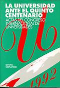 Imagen de portada del libro La Universidad ante el Quinto Centenario