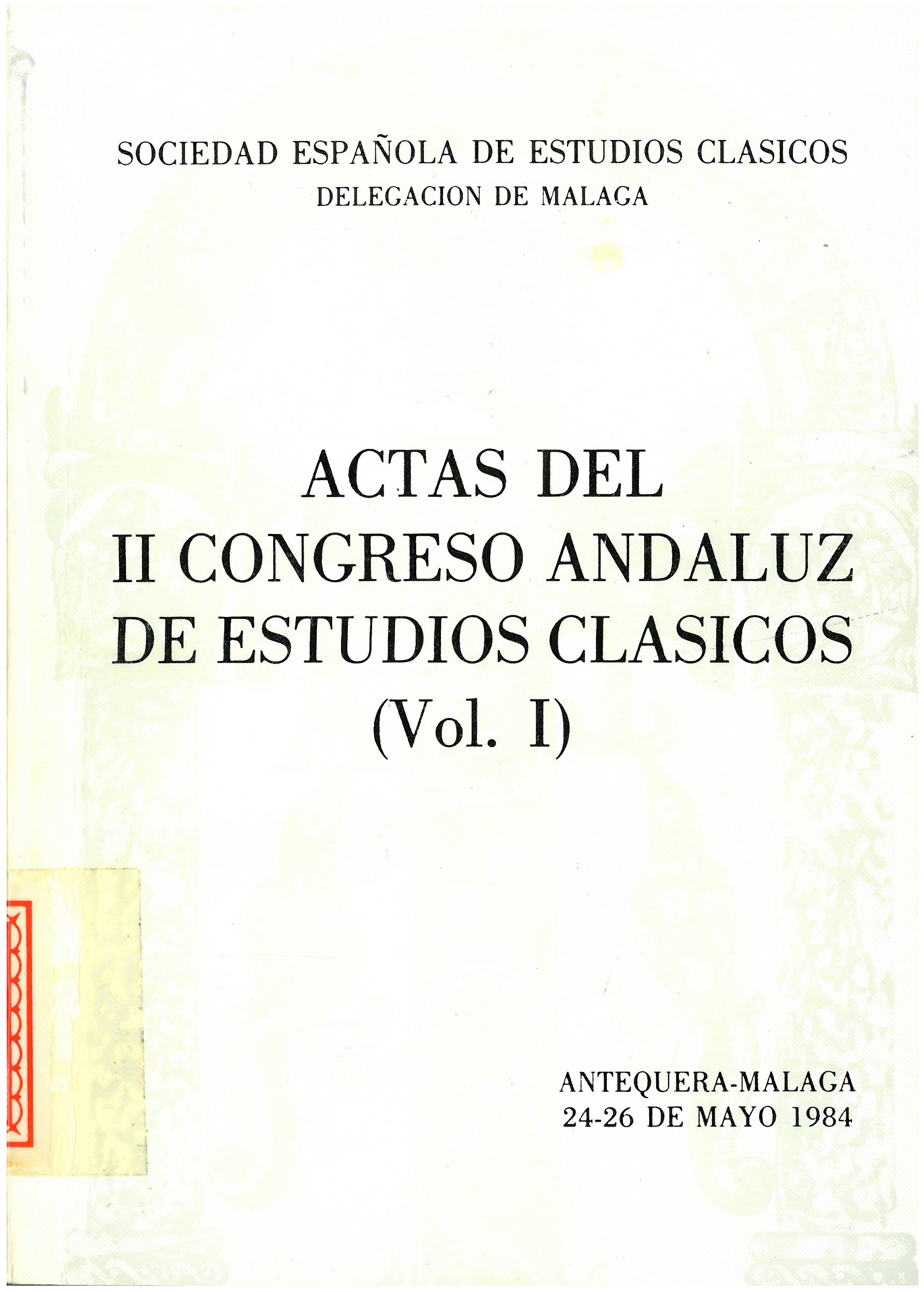 Imagen de portada del libro Actas del II Congreso Andaluz de Estudios Clásicos