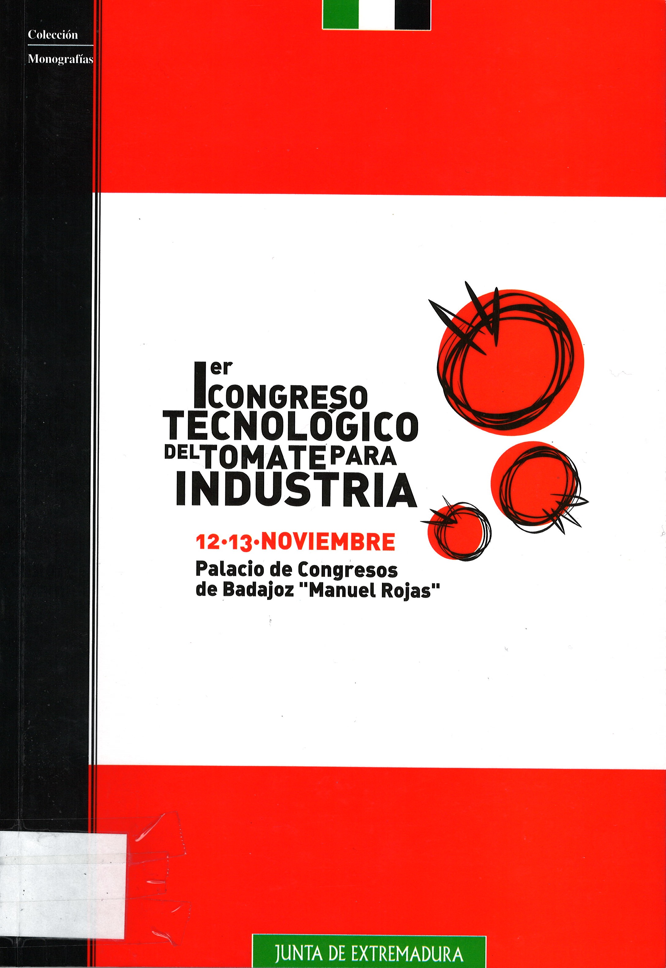 Imagen de portada del libro 1er Congreso Tecnológico del Tomate para industria