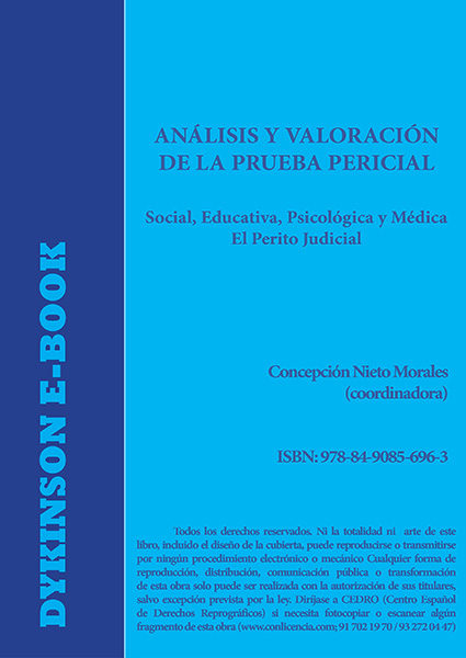 Imagen de portada del libro Análisis y valoración de la prueba pericial : social, educativa, psicológica y médica