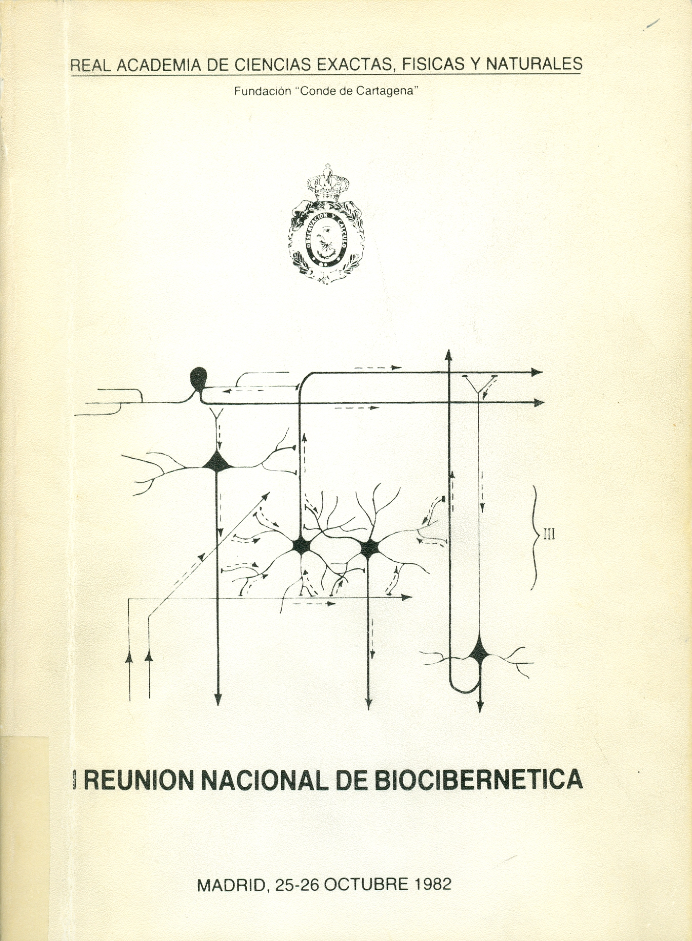 Imagen de portada del libro I Reunión Nacional de Biocibernética, Madrid, 25, 26 octubre, 1982