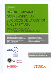 Imagen de portada del libro XI y XII Seminarios sobre aspectos jurídicos de la gestión universitaria