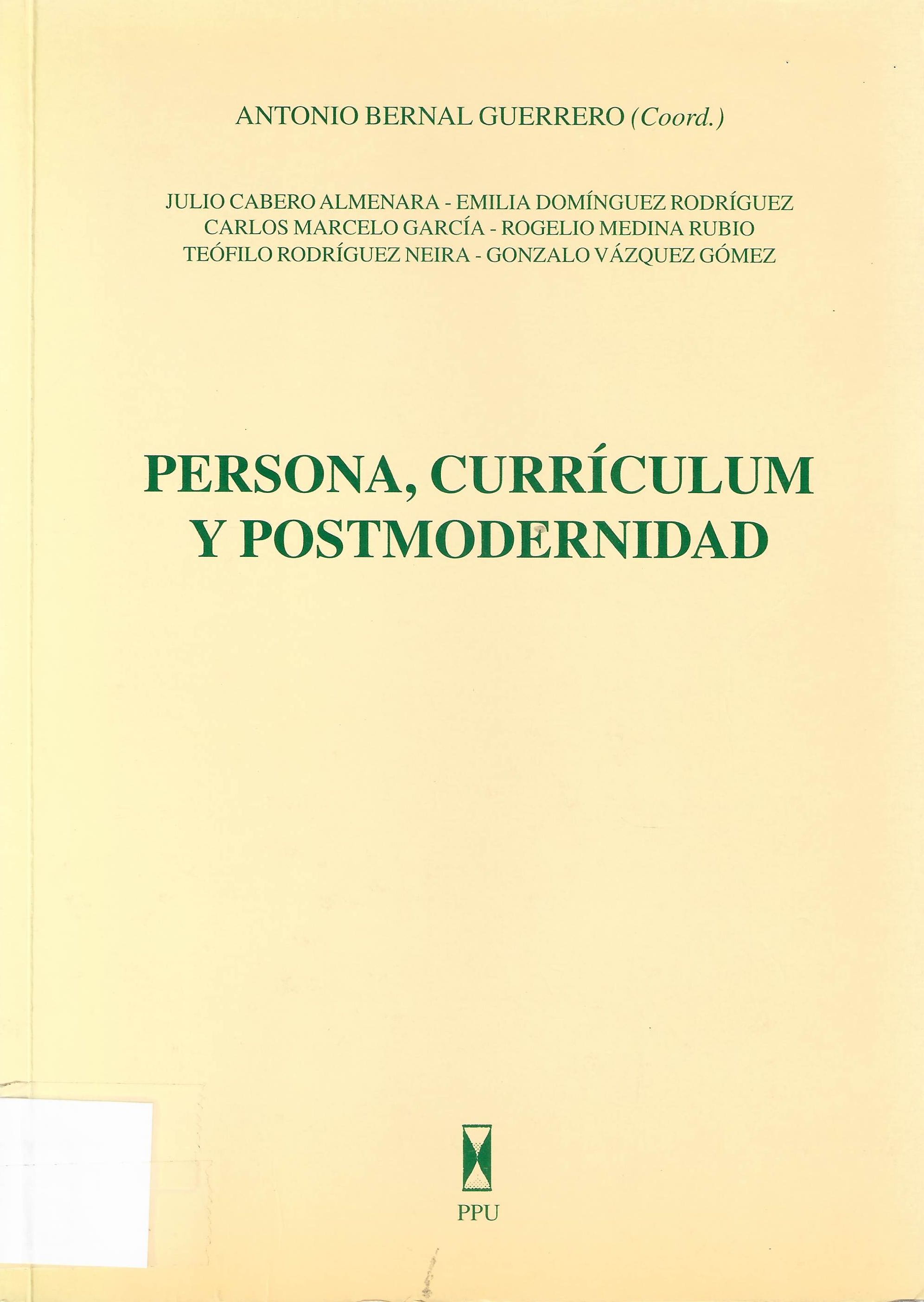 Imagen de portada del libro Persona, currículum y postmodernidad