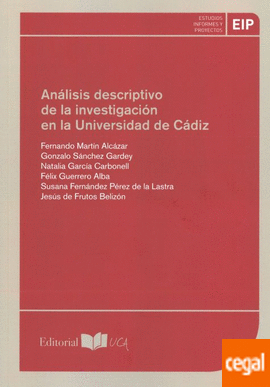 Imagen de portada del libro Análisis descriptivo de la investigación en la Universidad de Cádiz