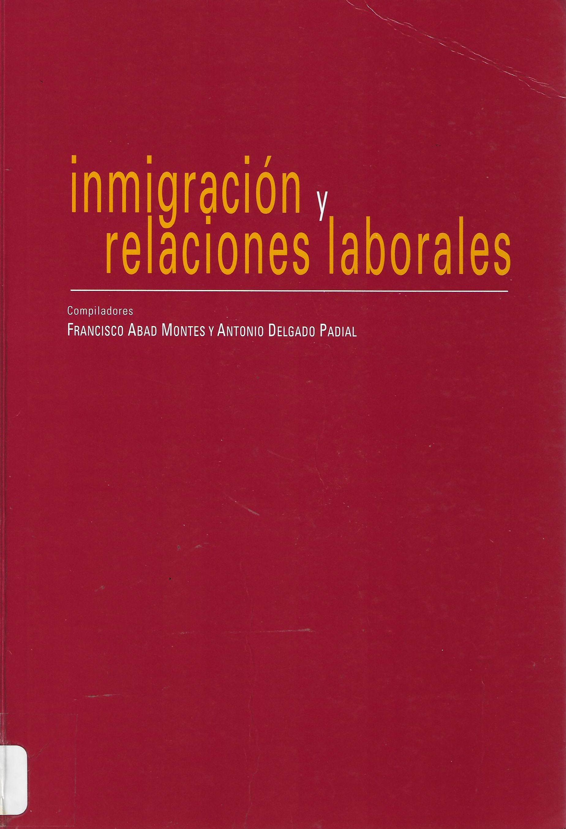 Imagen de portada del libro Inmigración y relaciones laborales