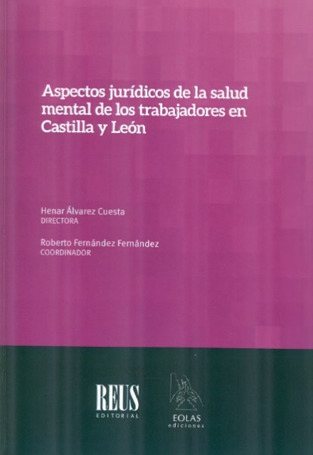 Imagen de portada del libro Aspectos jurídicos de la salud mental de los trabajadores en Castilla y León