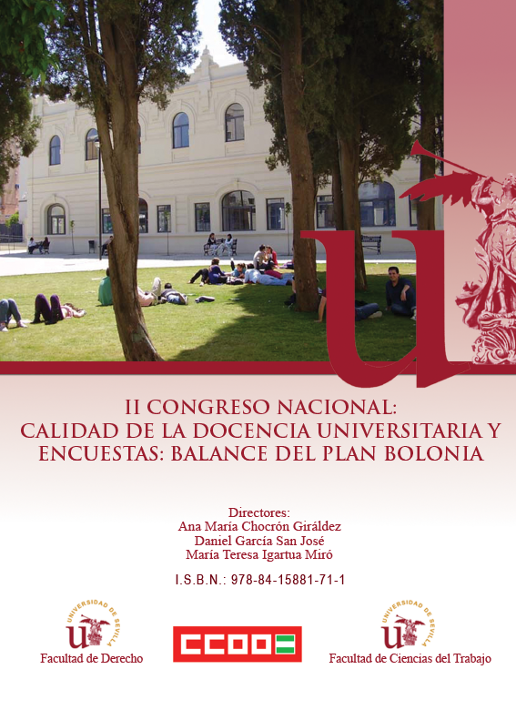 Imagen de portada del libro Calidad de la docencia universitaria y encuestas : Balance del Plan Bolonia