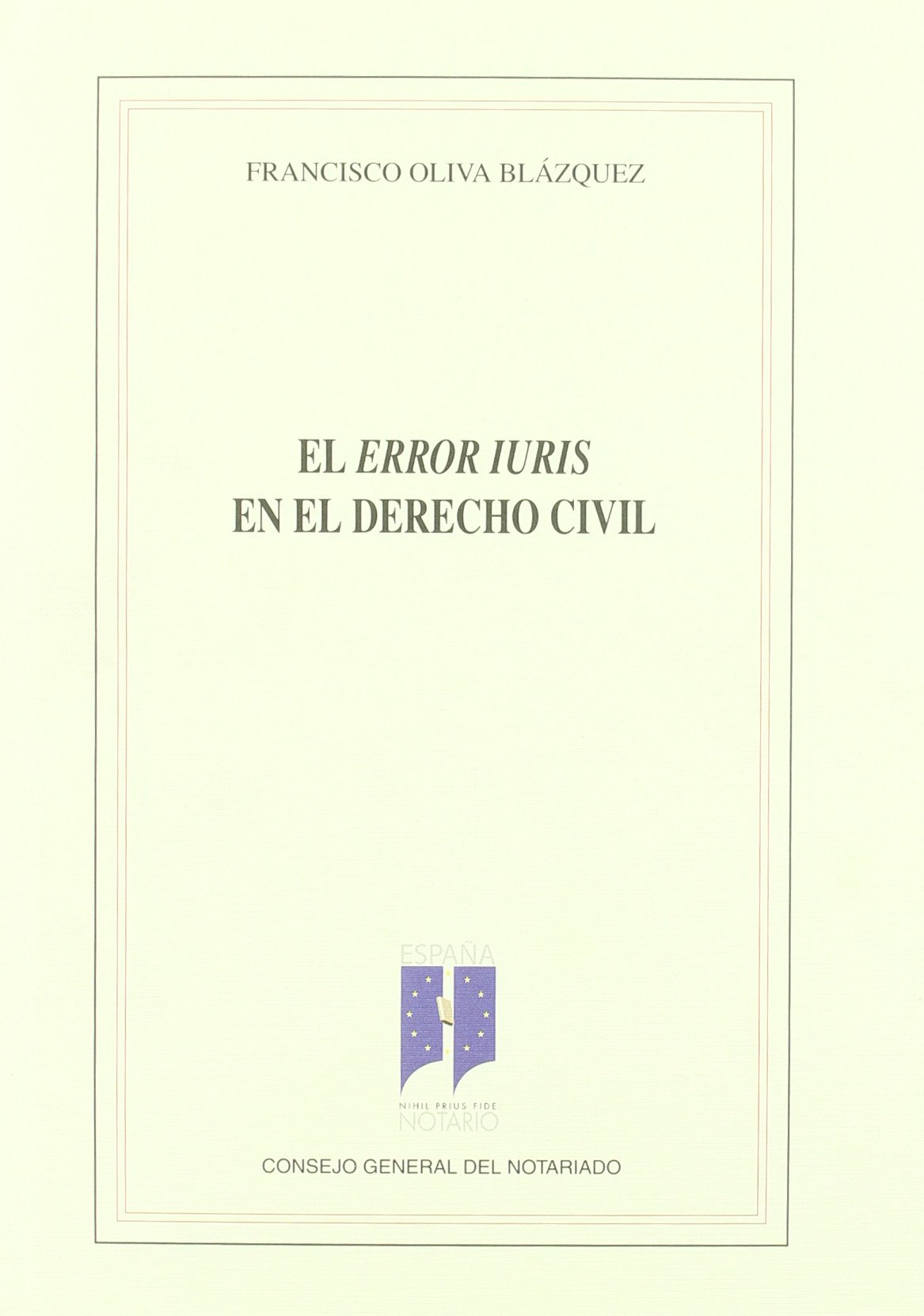 Imagen de portada del libro El "error iuris" en el Derecho Civil