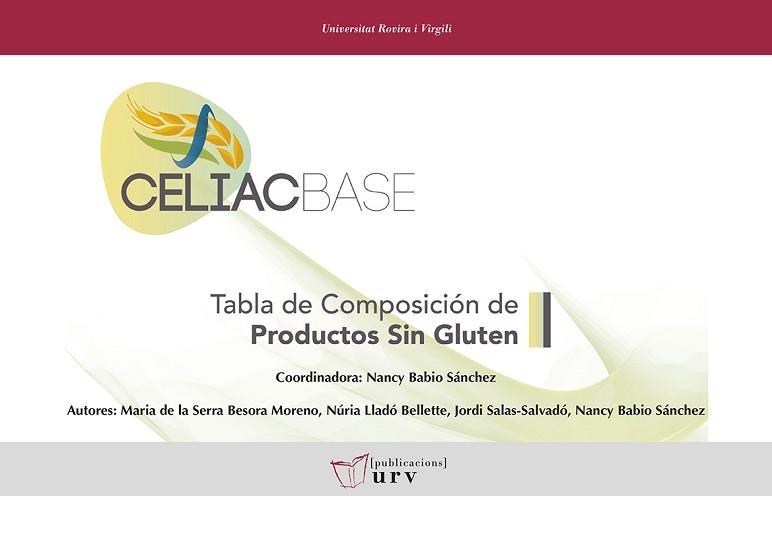 Imagen de portada del libro CELIACBASE. Tabla de composición de productos sin gluten
