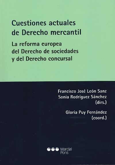Imagen de portada del libro Cuestiones actuales de Derecho Mercantil