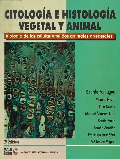 Imagen de portada del libro Citología e histología vegetal y animal