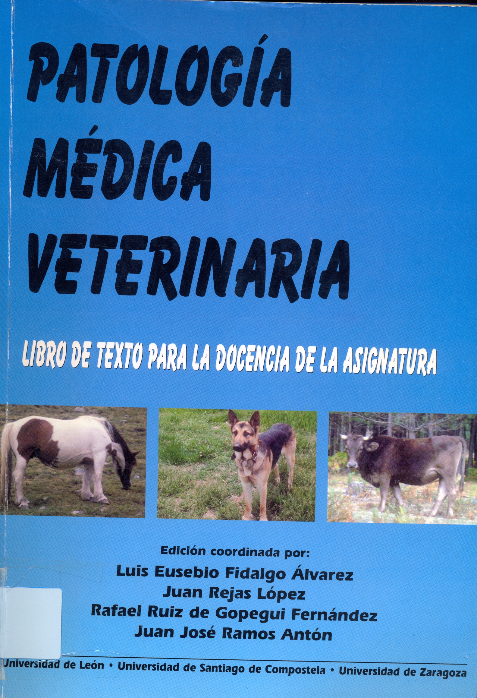 Imagen de portada del libro Patología médica veterinaria