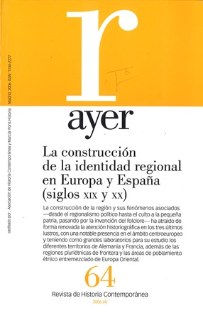 Imagen de portada del libro La construcción de la identidad regional en Europa y España (siglos XIX y XX)
