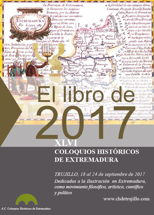 Imagen de portada del libro XLVI Coloquios Históricos de Extremadura. Dedicados a la Ilustración en Extremadura como movimiento filosófico, artístico, científico y político