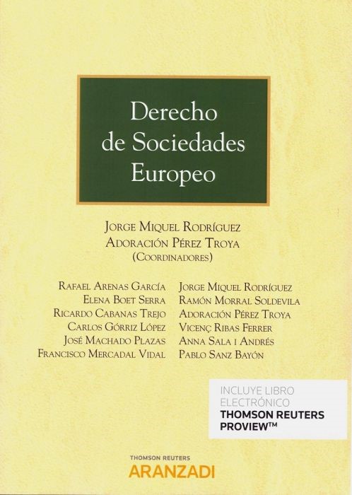 Imagen de portada del libro Derecho de sociedades europeo