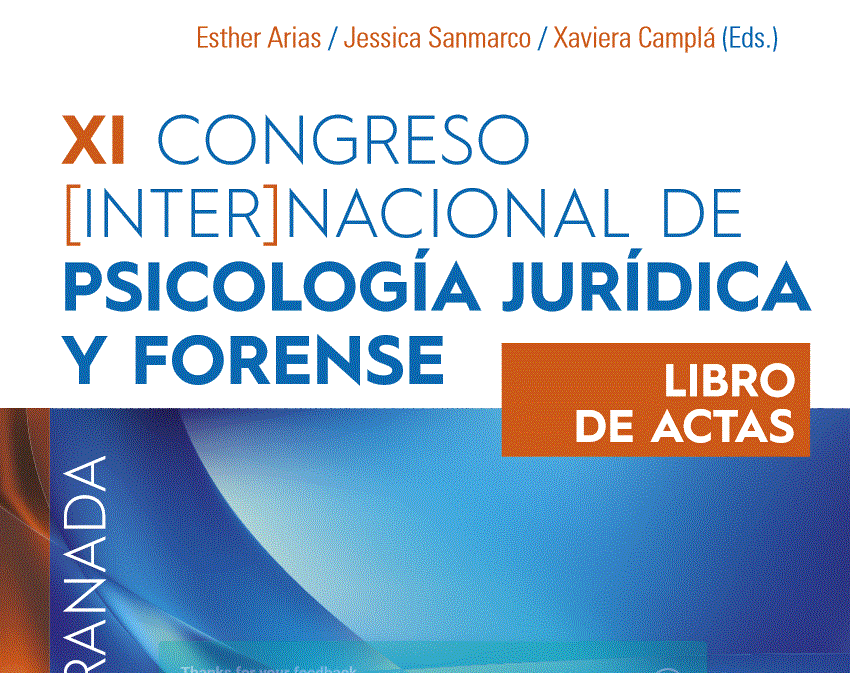 Imagen de portada del libro Libro de actas XI Congreso Internacional de Psicología Jurídica y Forense