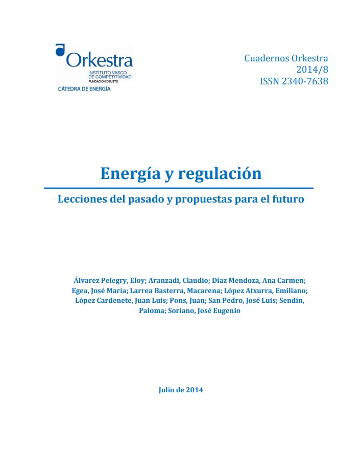 Imagen de portada del libro Energía y regulación