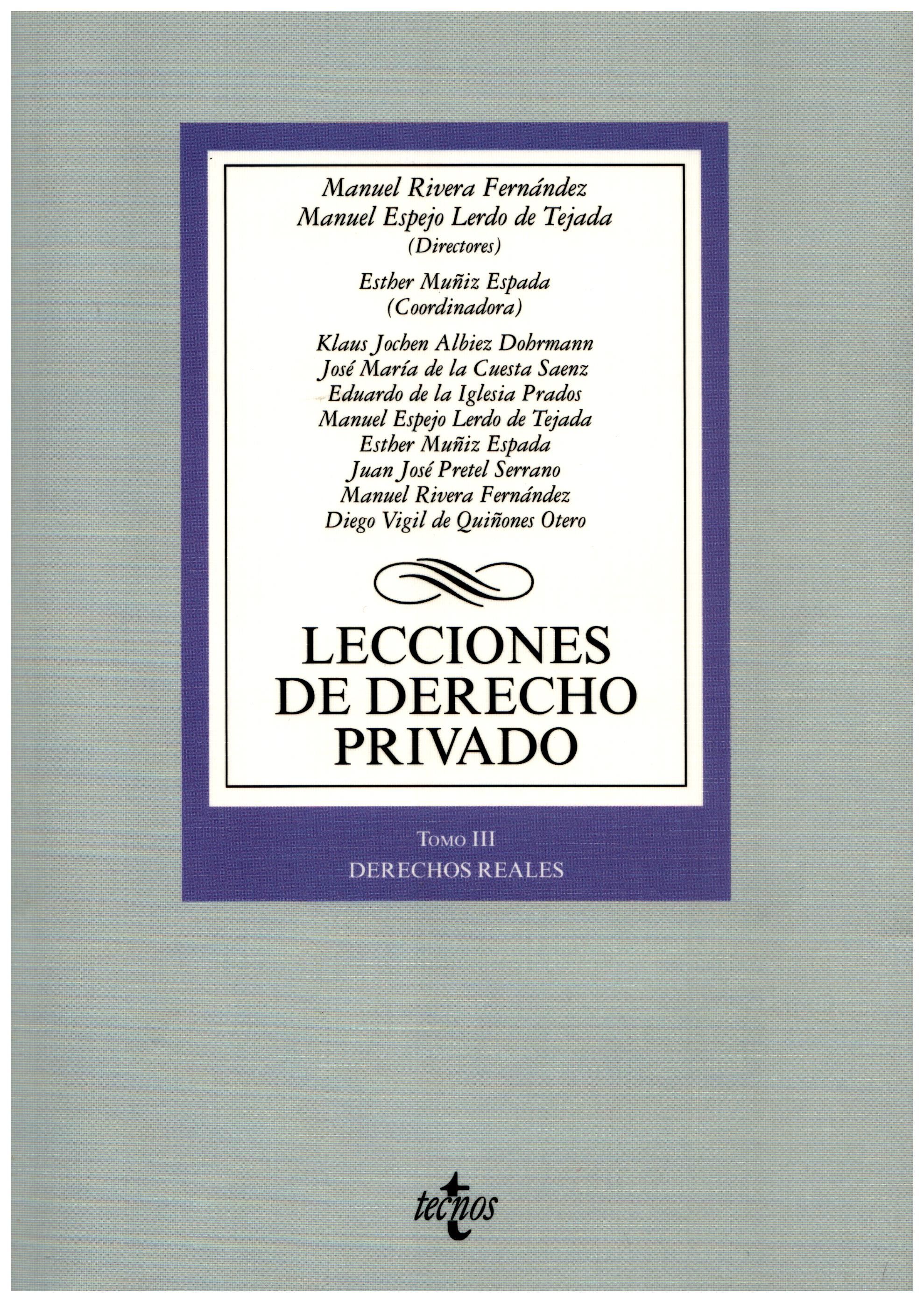 Imagen de portada del libro Lecciones de derecho privado