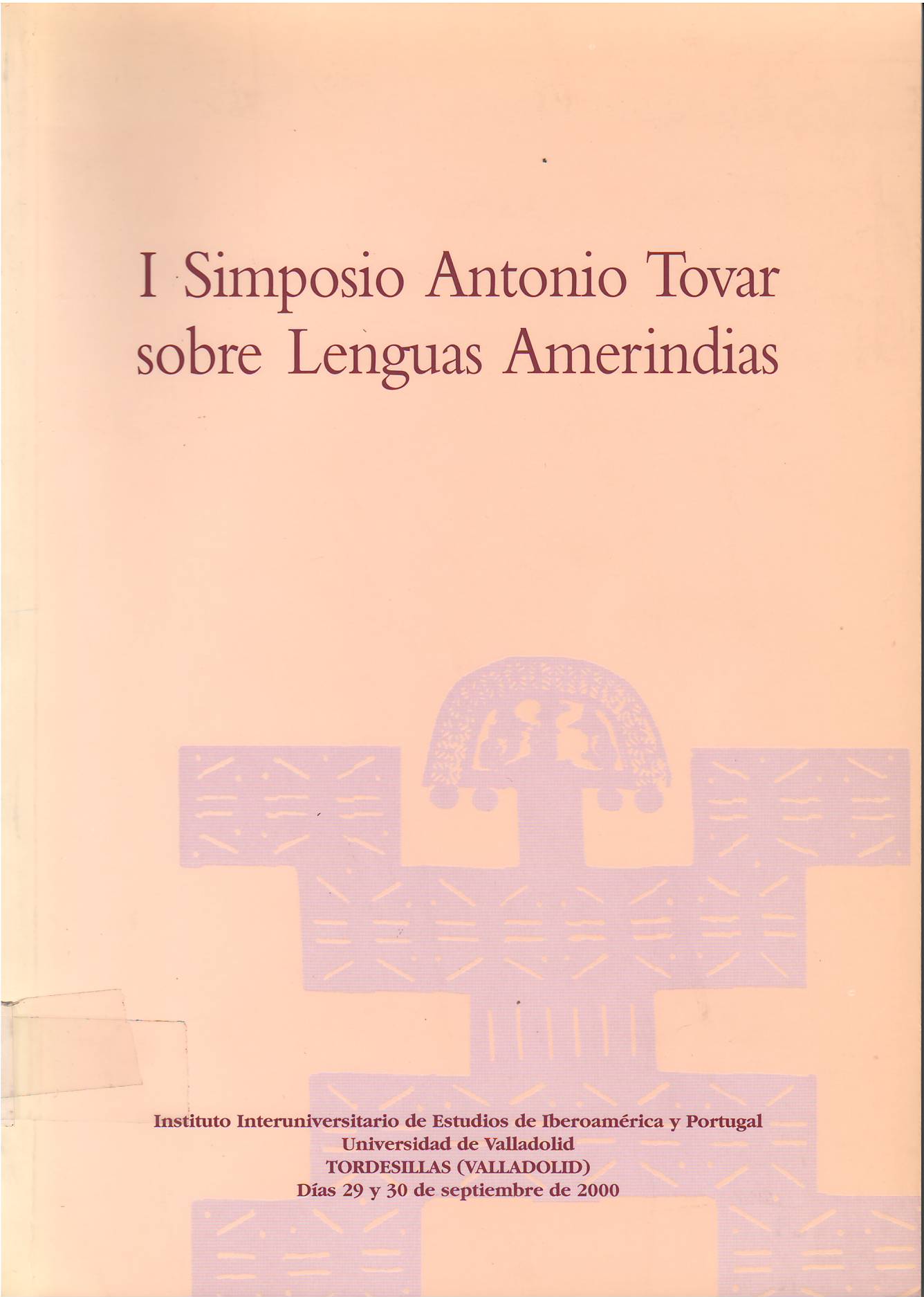 Imagen de portada del libro I Simposio Antonio Tovar sobre Lenguas Amerindias