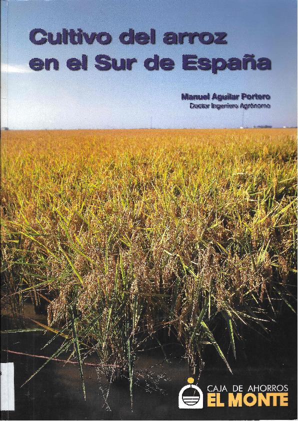 Imagen de portada del libro Cultivo del arroz en el sur de España