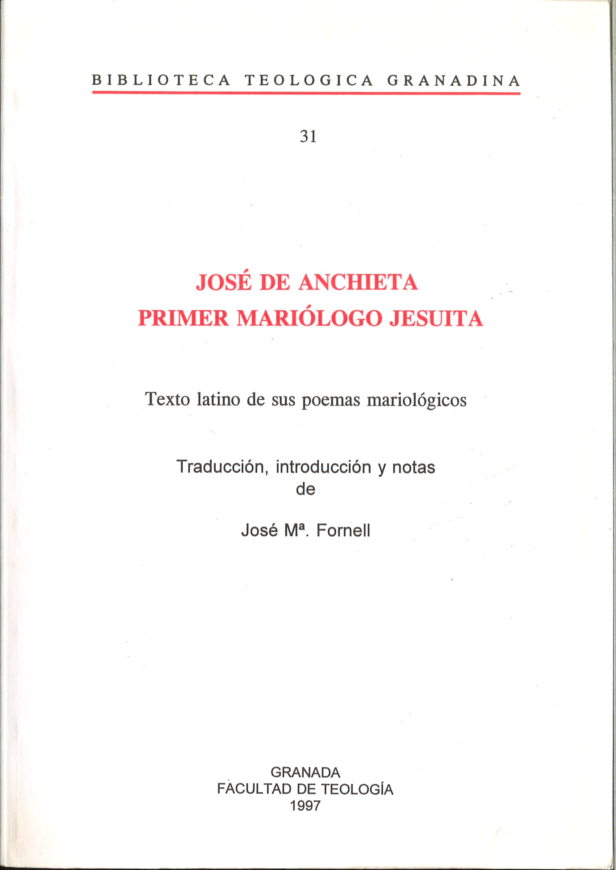 Imagen de portada del libro José de Anchieta, primer mariólogo jesuita