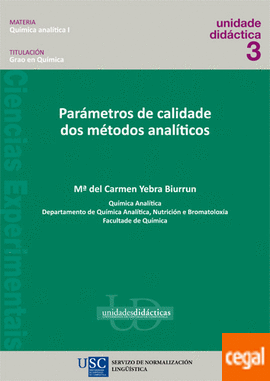 Imagen de portada del libro Parámetros de calidade dos métodos analíticos