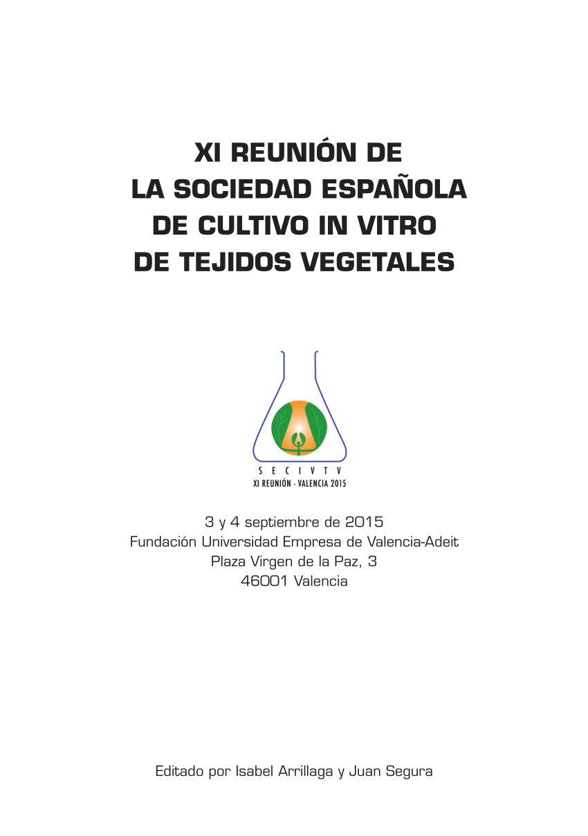 Imagen de portada del libro XI Reunión de la Sociedad Española de Cultivo in Vitro de Tejidos Vegetales