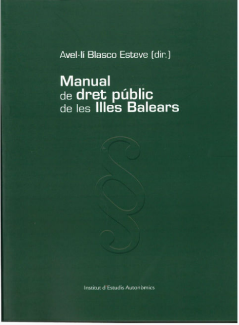 Imagen de portada del libro Manual de dret públic de les Illes Balears