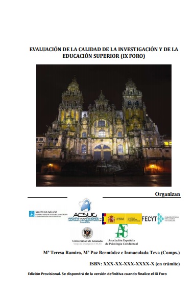 Imagen de portada del libro IX Foro sobre Evaluación de la Calidad de la Investigación y de la Educación Superior (FECIES)