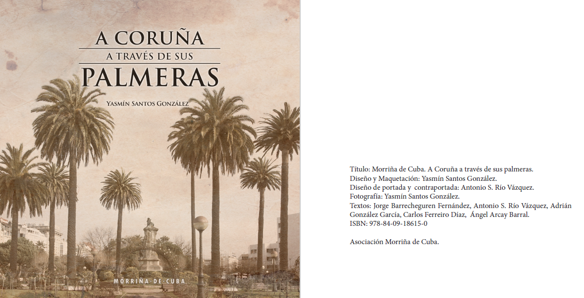 Imagen de portada del libro Morriña de Cuba. A Coruña a través de sus palmeras.