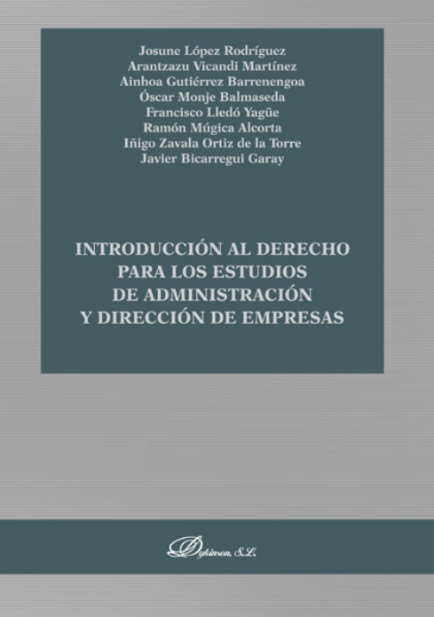 Imagen de portada del libro Introducción al Derecho para los estudios de Administración y Dirección de Empresas