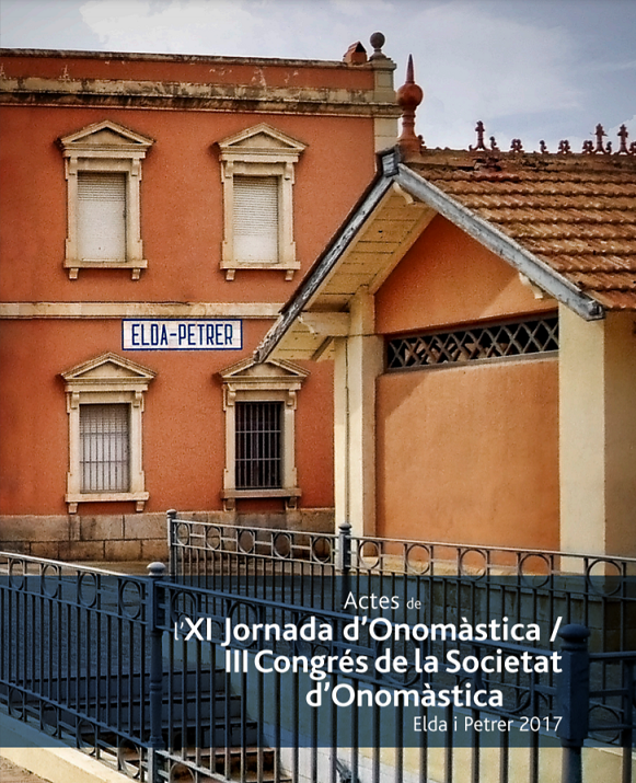 Imagen de portada del libro Actes de l’XI Jornada d’Onomàstica de l’Acadèmia Valenciana de la Llengua (AVL) i el III Congrés de la Societat d’Onomàstica