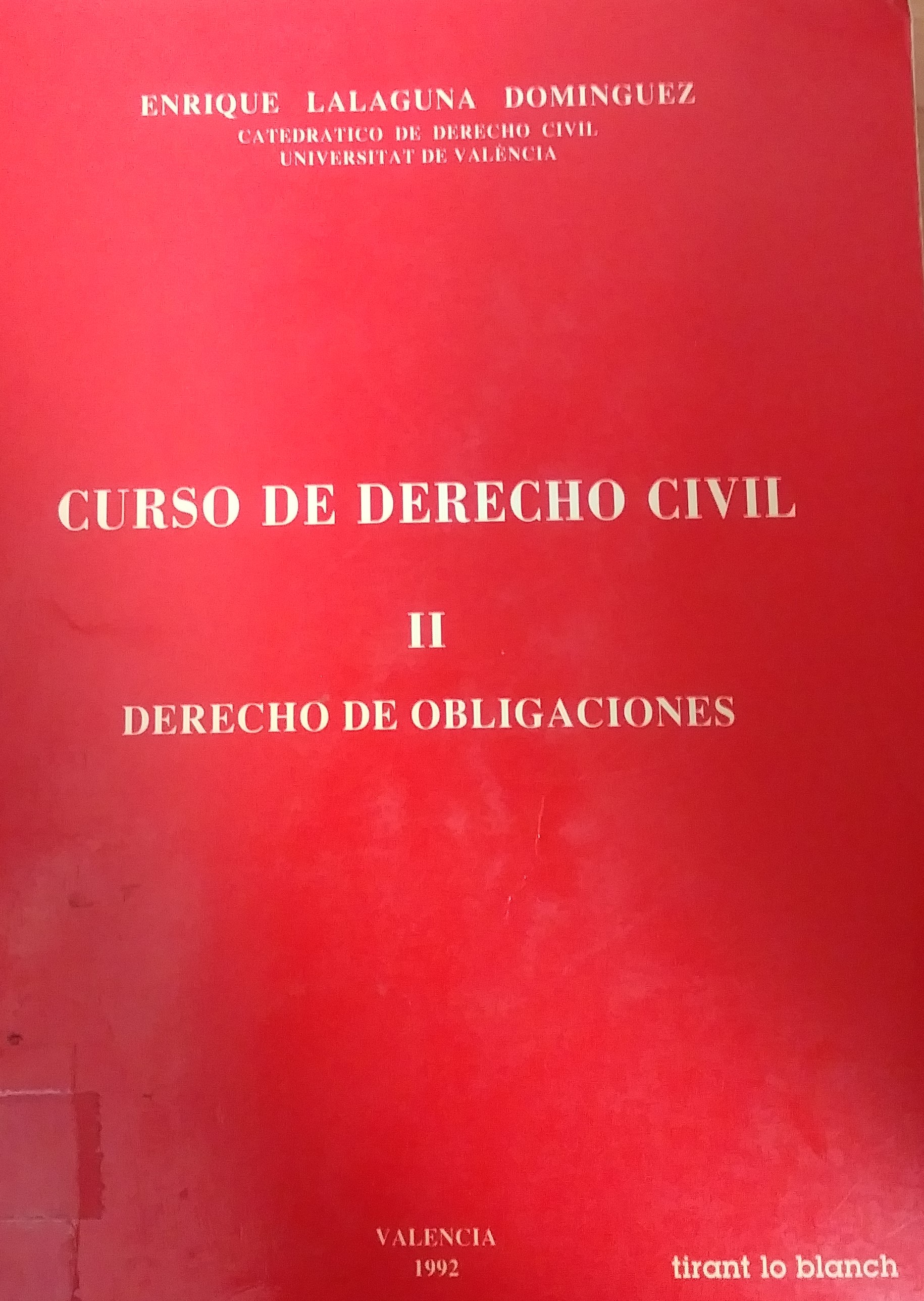Imagen de portada del libro Curso de derecho civil II