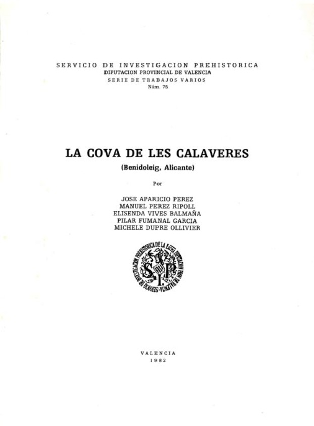 Imagen de portada del libro La Cova de les Calaveres (Benidoleig, Alicante)