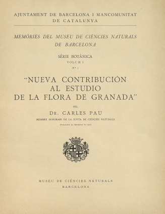 Imagen de portada del libro Nueva contribución al estudio de la flora de Granada
