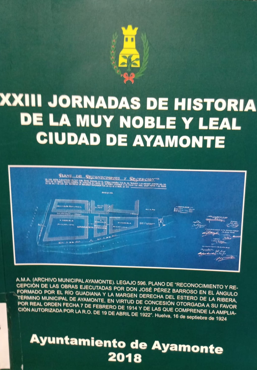 Imagen de portada del libro XXIII Jornadas de historia de Ayamonte