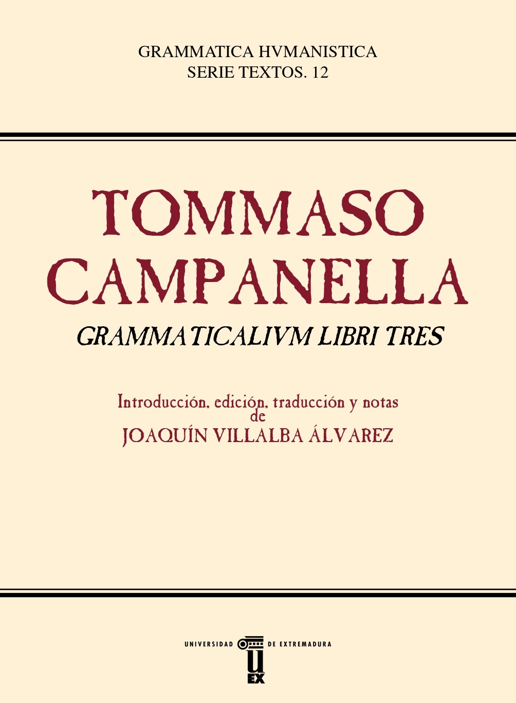 Imagen de portada del libro Tommaso Campanella Grammaticalivm Libri Tres