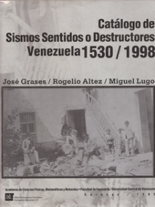 Imagen de portada del libro Catálogo de sismos sentidos o destructores, Venezuela 1530-1998