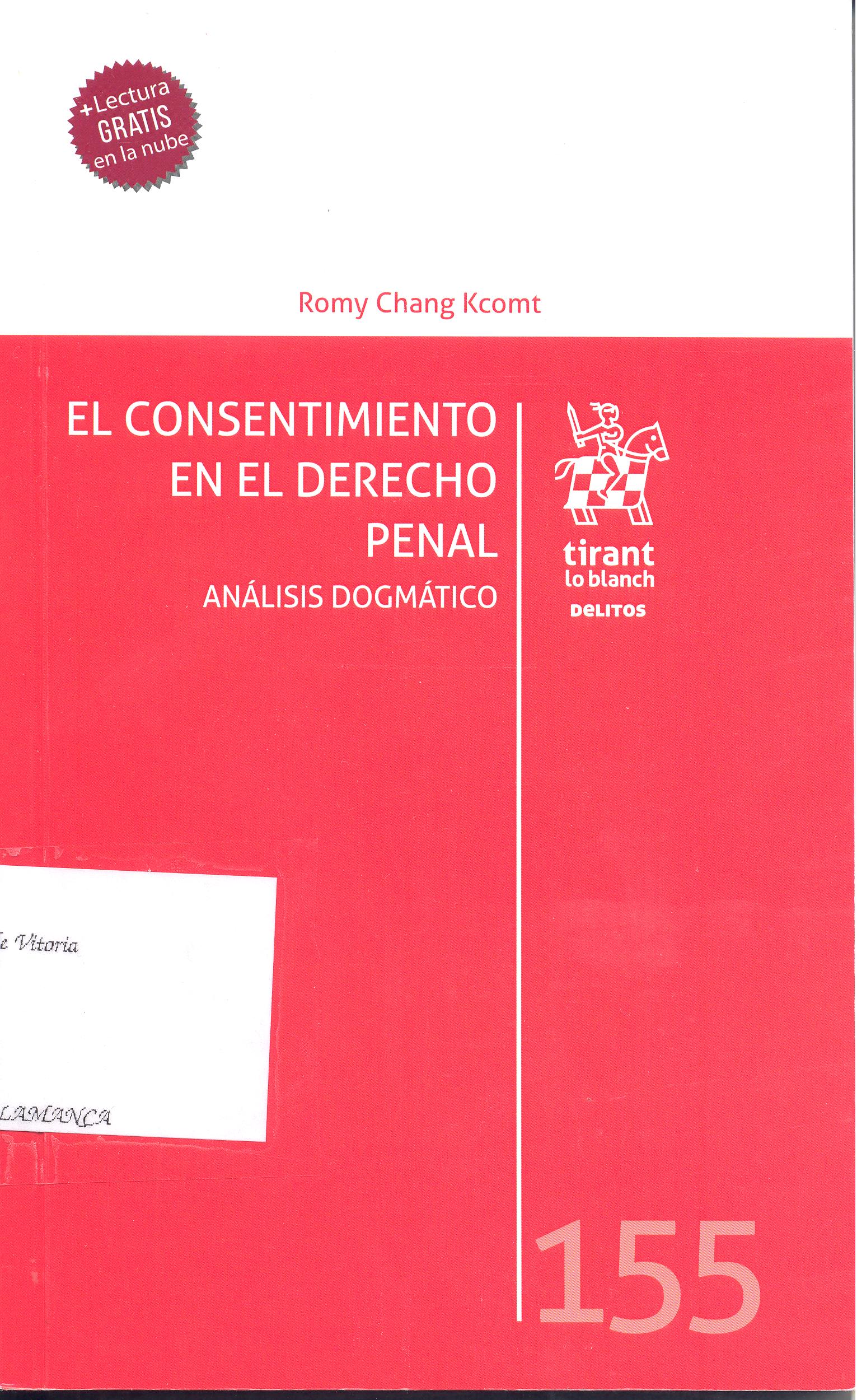 Imagen de portada del libro El consentimiento en el Derecho Penal