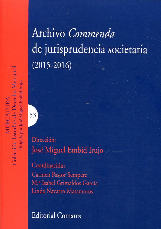 Imagen de portada del libro Archivo Commenda de jurisprudencia societaria