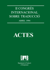 Imagen de portada del libro Actes del II Congrés Internacional sobre Traducció
