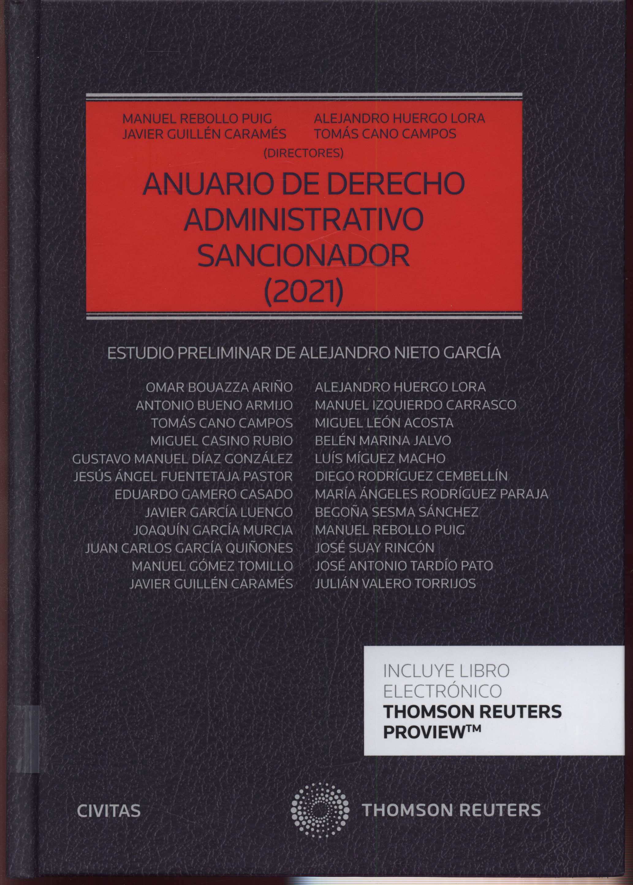 Imagen de portada del libro Anuario de Derecho administrativo sancionador 2021