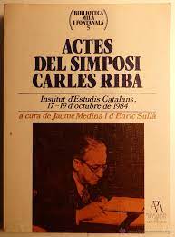 Imagen de portada del libro Actes del Simposi Carles Riba