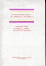 Imagen de portada del libro El derecho político de la Segunda República