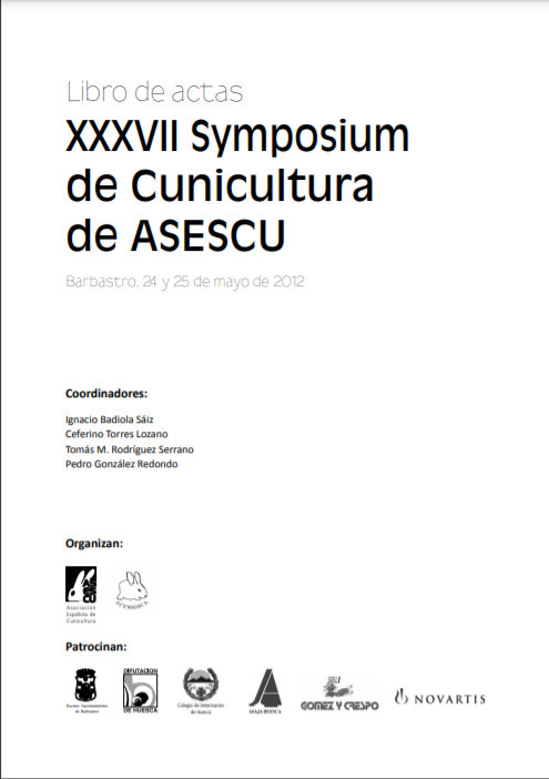 Imagen de portada del libro XXXVII Symposium de Cunicultura de ASESCU
