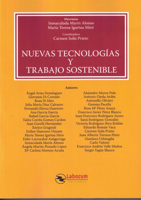 Imagen de portada del libro Nuevas tecnologías y trabajo sostenible