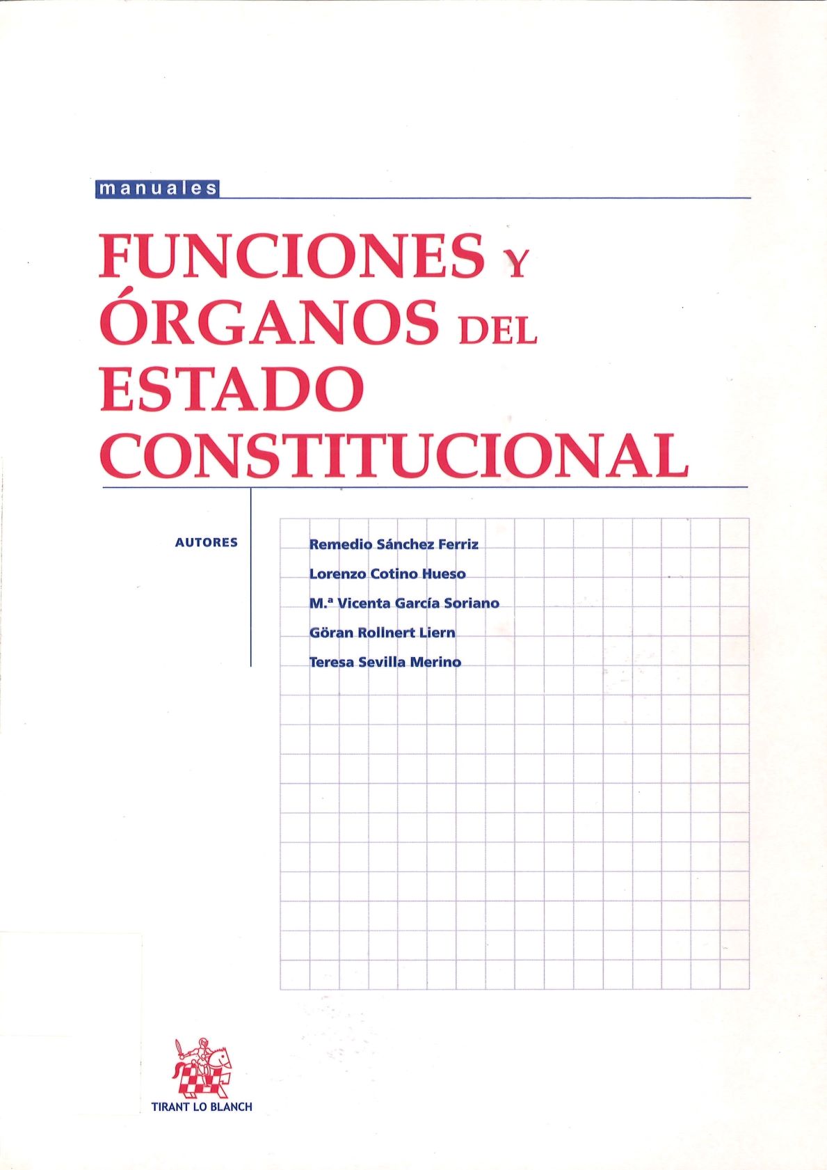 Imagen de portada del libro Funciones y órganos del estado constitucional