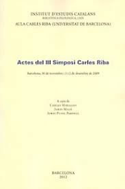 Imagen de portada del libro Actes del III Simposi Carles Riba